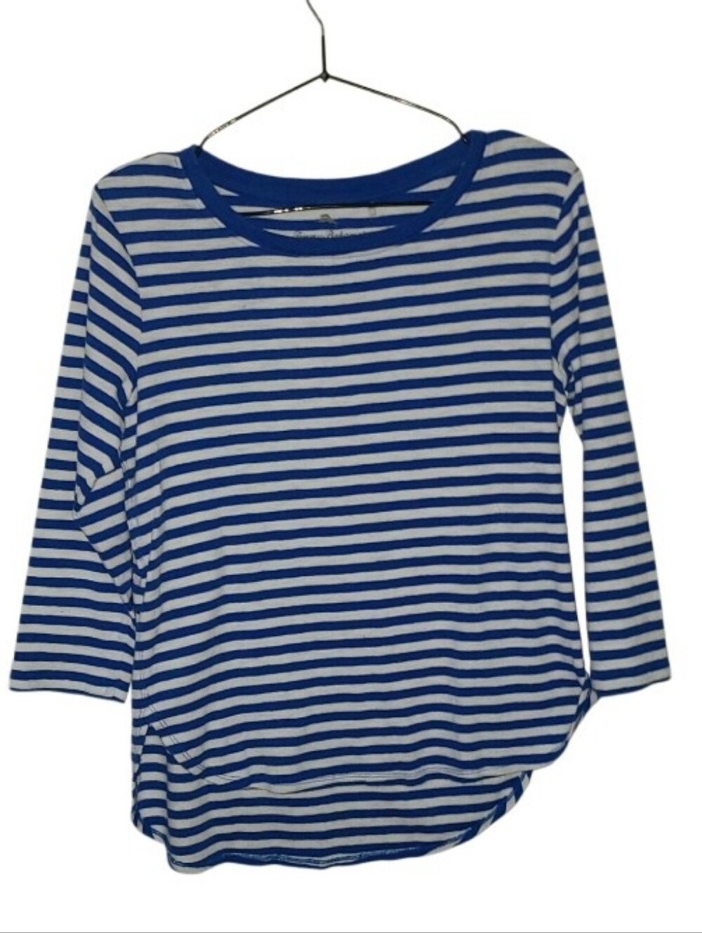 Tommy Bahama Women's 100% Cotton  Blue Striped Casual Tee Sz SMP Nautical NWOT